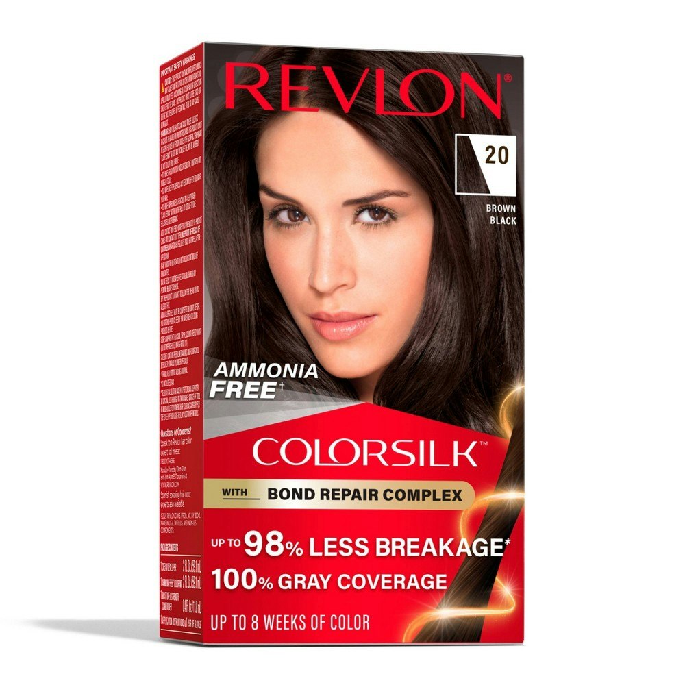 Revlon ColorSilk Permanent Hair Color 20 Brown Black: $5.49 Revlon ColorSilk Permanent Hair Color 20 Brown Black: $5.49