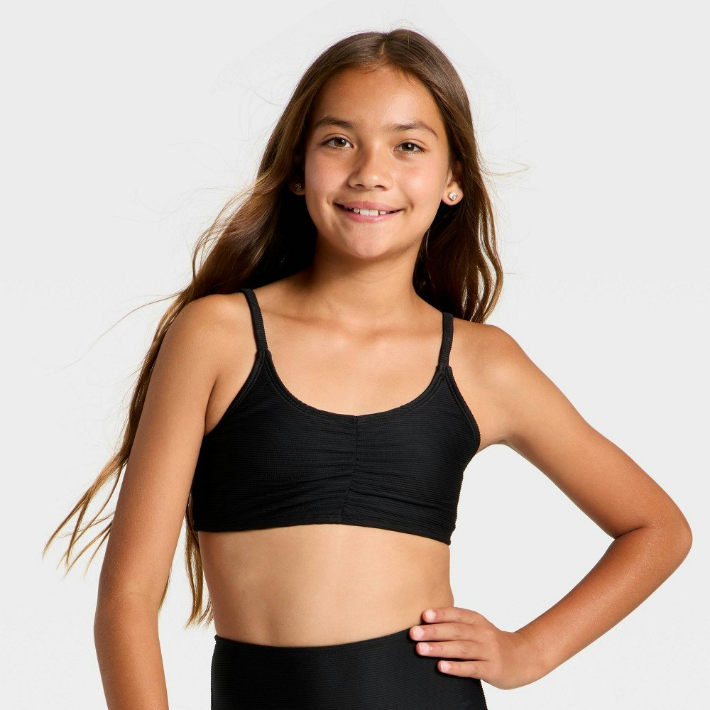 Girls' Shirred Swimsuit Top: $10