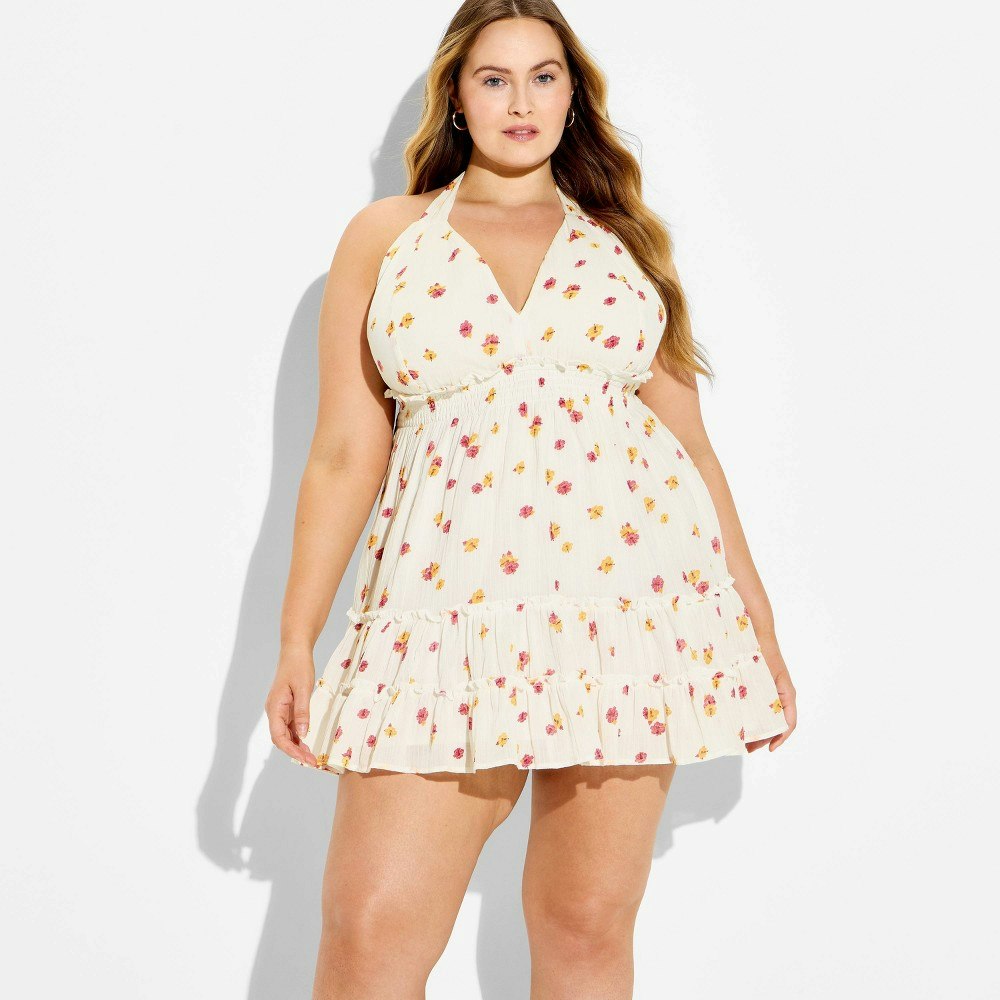 Women's Gauze Halter Mini Babydoll Dress: $30 Women's Gauze Halter Mini Babydoll Dress: $30