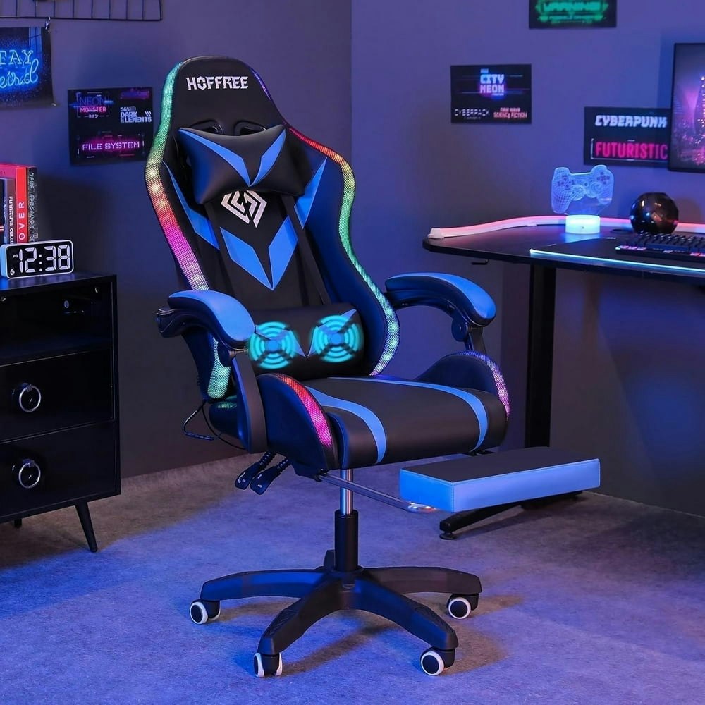 HOFFREE Gaming Chair with Footrest and RGB Lights: $130.85 HOFFREE Gaming Chair with Footrest and RGB Lights: $130.85
