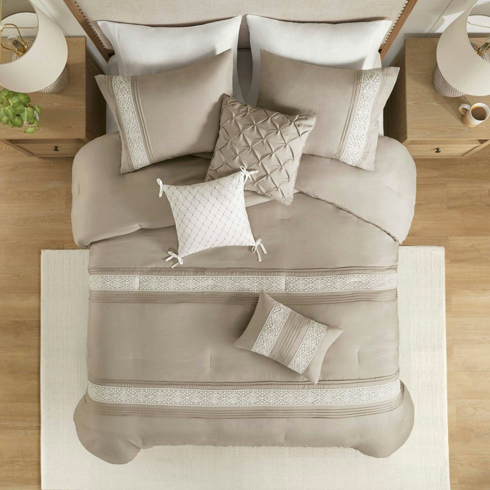 Madison Park California King Arliss Lace Trim Comforter Set 7-Piece: $94.99 Madison Park California King Arliss Lace Trim Comforter Set 7-Piece: $94.99