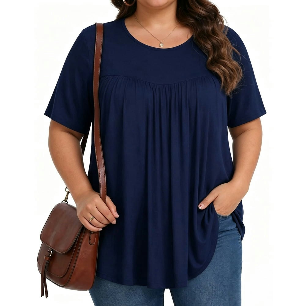 Koithot Women's Plus Size Short Sleeve Crew Neck Tunic Top: $10.89 Koithot Women's Plus Size Short Sleeve Crew Neck Tunic Top: $10.89
