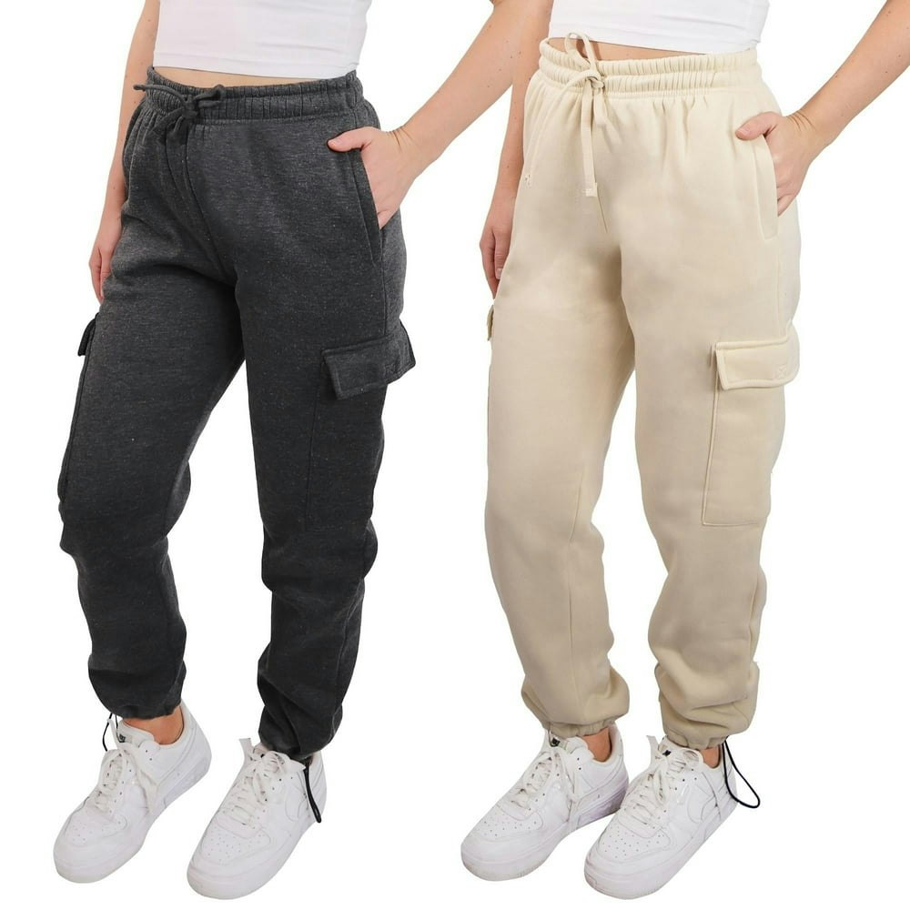 Spxtreme Women's Fleece Cargo Jogger Sweatpants 2-Pack: $26.89