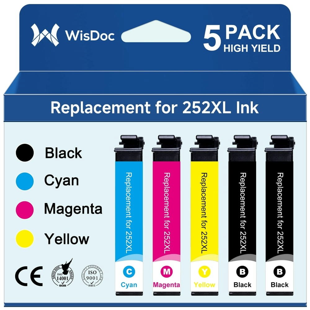 252XL Ink Cartridge 5-Pack for Epson WorkForce Printers: $15.49 252XL Ink Cartridge 5-Pack for Epson WorkForce Printers: $15.49