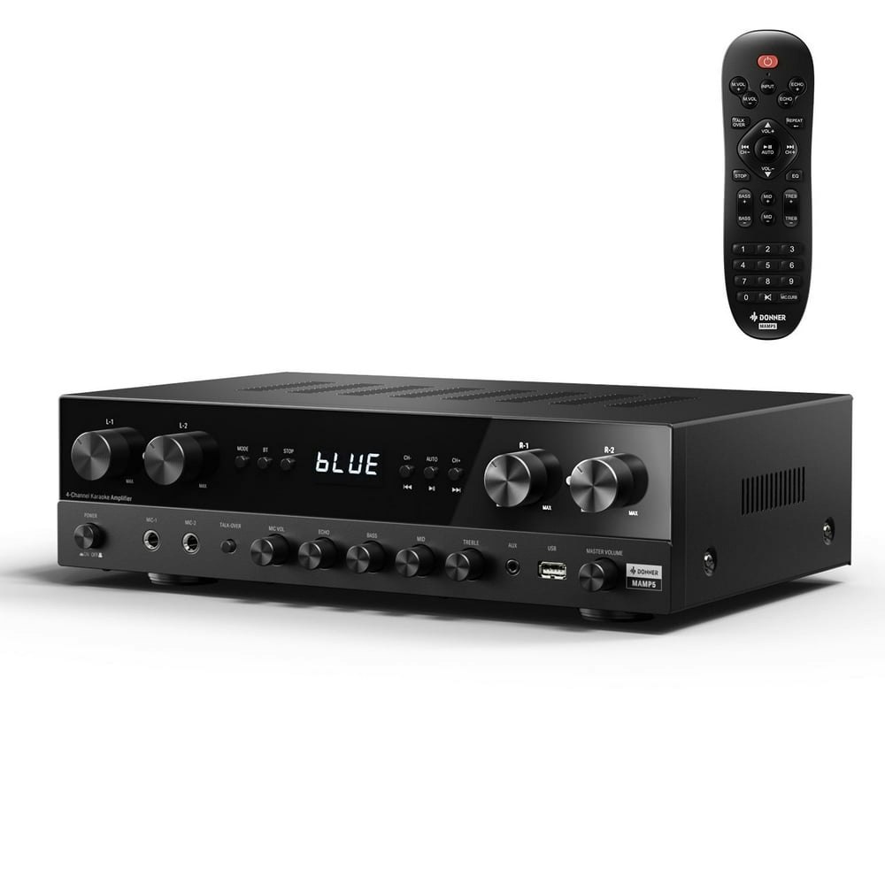 Donner 1,000W 4-Channel Stereo Home Audio Amplifier: $139.99