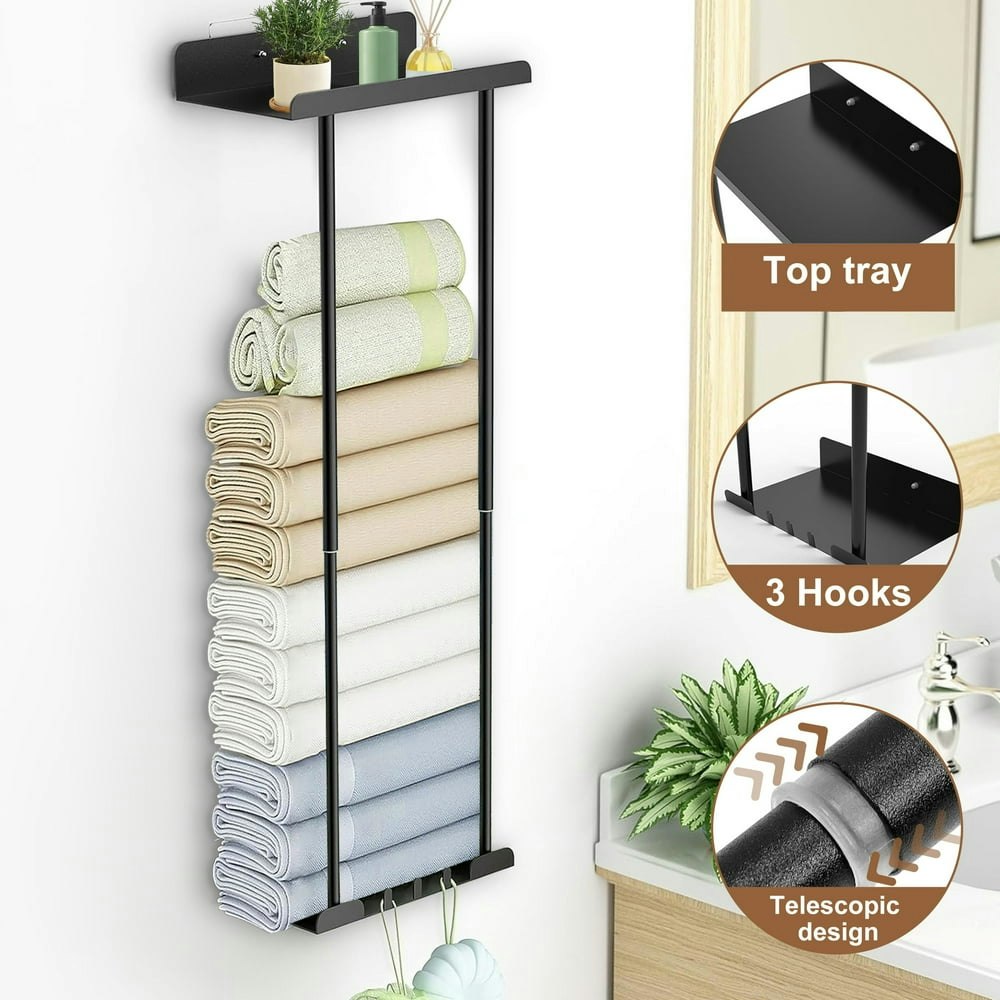 Aovky Wall Mounted Towel Rack with Hooks: $17.89 Aovky Wall Mounted Towel Rack with Hooks: $17.89
