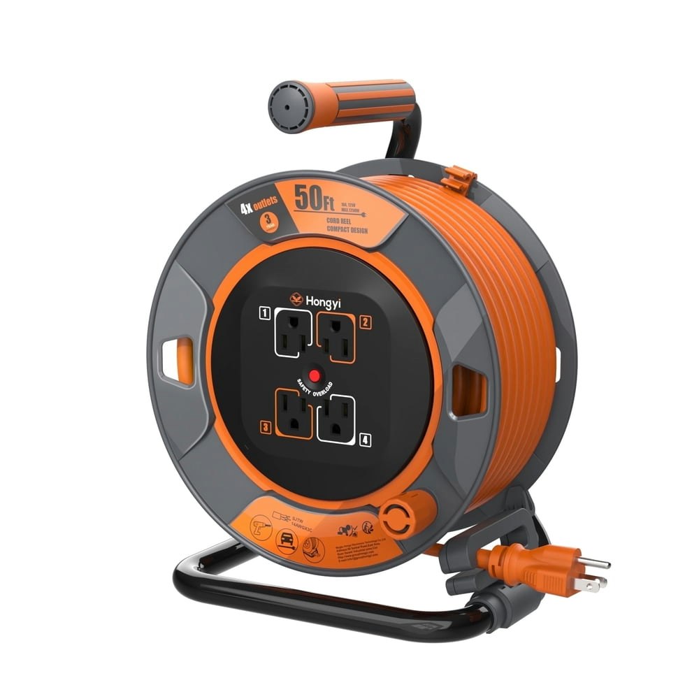 Hongyi 50ft Heavy Duty Extension Cord Reel 4-Outlet: $49.99 Hongyi 50ft Heavy Duty Extension Cord Reel 4-Outlet: $49.99