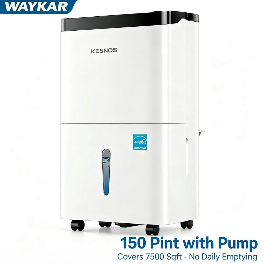 Kesnos 150-Pint Dehumidifier with Built-In Pump: $229.99 Kesnos 150-Pint Dehumidifier with Built-In Pump: $229.99