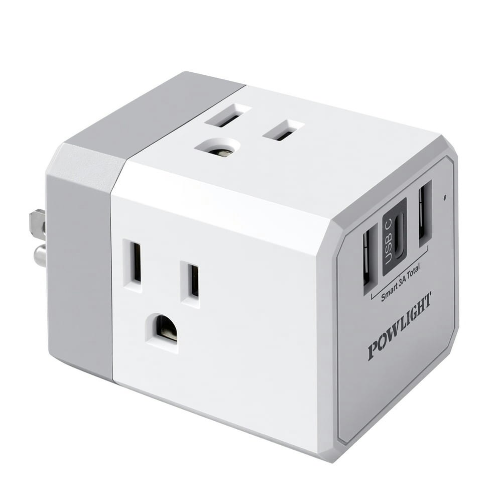 Portable 3-Outlet Wall Extender with USB-C: $9.99