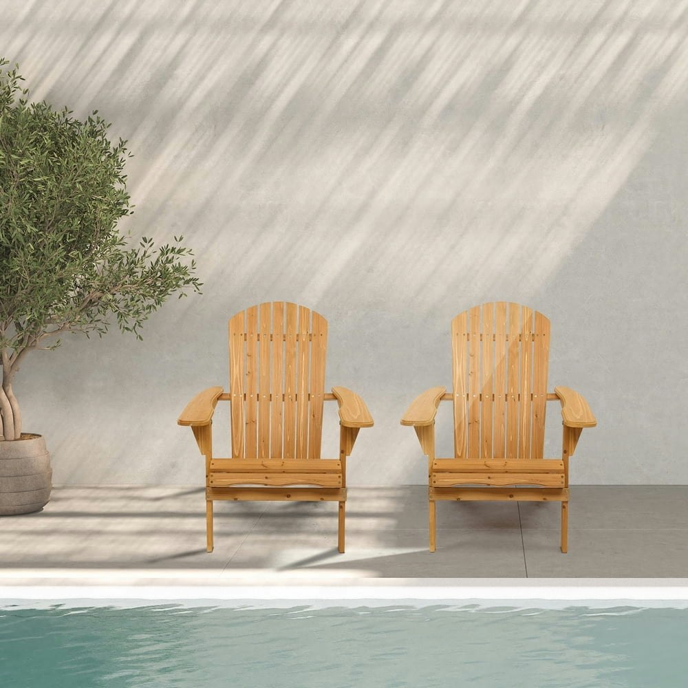 UbesGoo Fir Wood Adirondack Chairs 2-Pack: $86.99