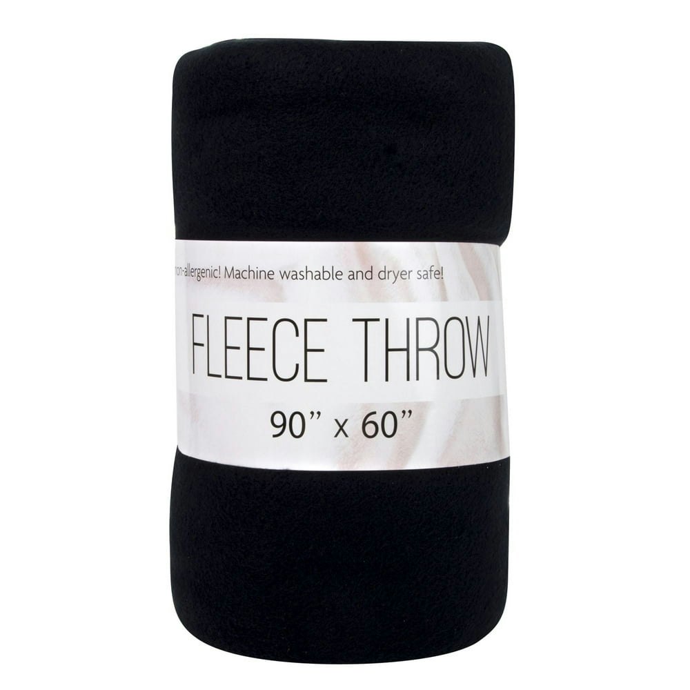 Solid Color 90"L x 60"W Fleece Throw Blanket: $11.65