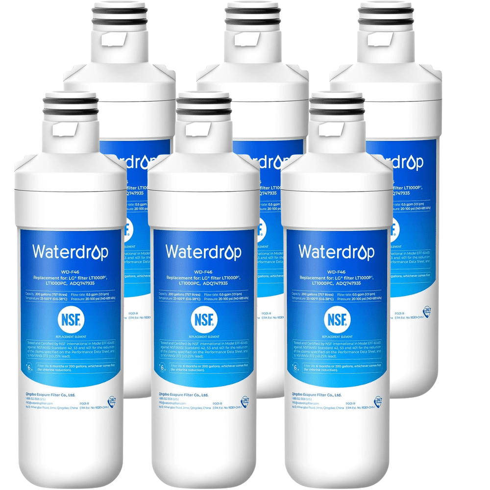 Waterdrop Replacement Refrigerator Water Filter 6-Pack: $32.79 Waterdrop Replacement Refrigerator Water Filter 6-Pack: $32.79