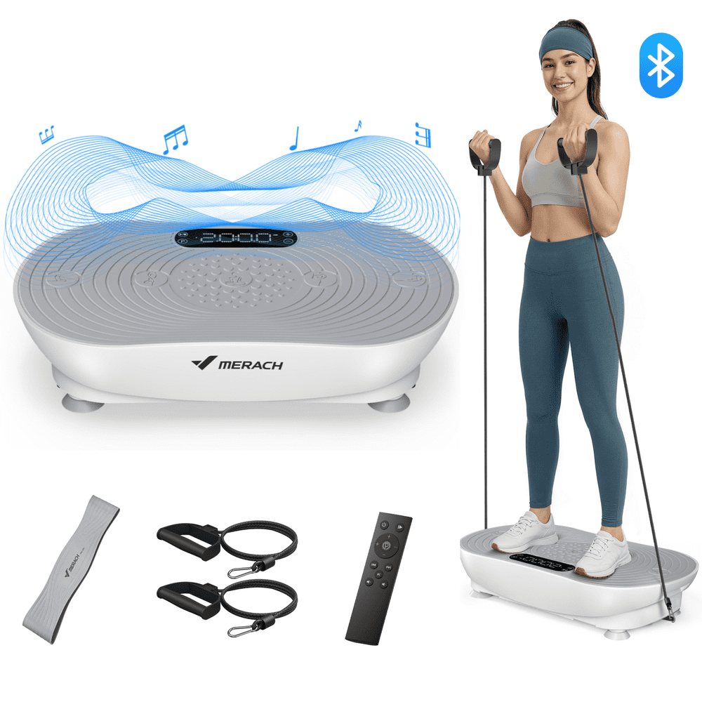 Merach 350-lb Bluetooth Vibration Plate Exercise Machine: $79.99