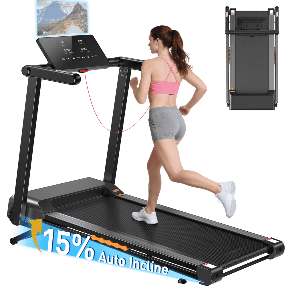 Folding Treadmill Walking Pad with Incline: $233.99 Folding Treadmill Walking Pad with Incline: $233.99