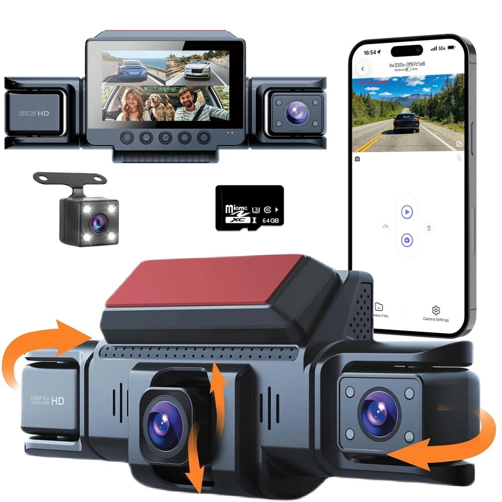 4-Channel 360° 1080p Front, Rear, and Interior Dash Cam: $40.84 4-Channel 360° 1080p Front, Rear, and Interior Dash Cam: $40.84