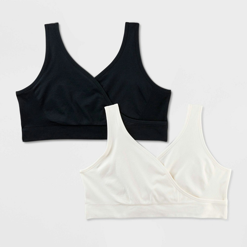 Women's Nursing Unlined V-Neck Bralette 2-Pack: $20