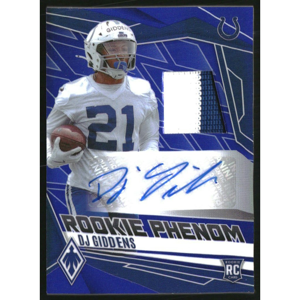 Panini Phoenix Rookie Phenoms Jersey Autographs Blue #17 DJ Giddens: $18 Panini Phoenix Rookie Phenoms Jersey Autographs Blue #17 DJ Giddens: $18