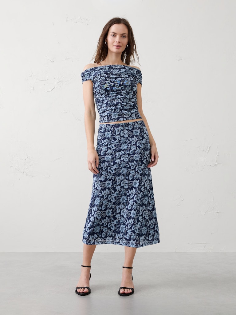 Mesh Midi Skirt: $45