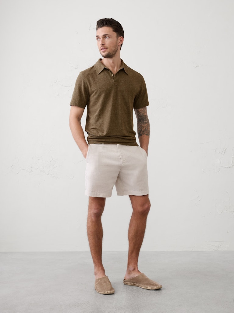 Slim-Fit Linen-Blend Polo: $20 Slim-Fit Linen-Blend Polo: $20