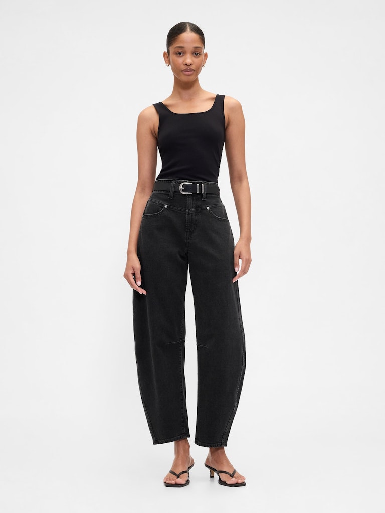 High Rise Barrel Jeans: $31.99 High Rise Barrel Jeans: $31.99