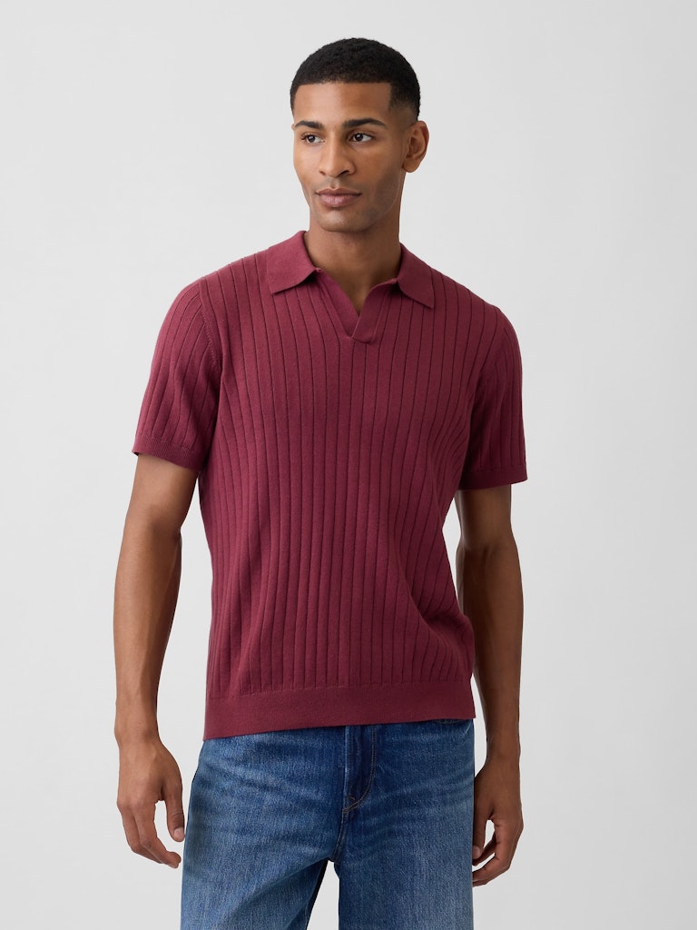 Ribbed Johnny Collar Polo Shirt: $23.99 Ribbed Johnny Collar Polo Shirt: $23.99
