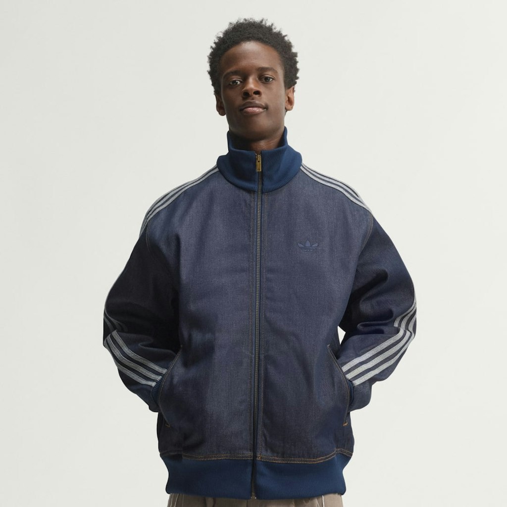 Firebird Adicolor Raw Denim Track Top: $120 Firebird Adicolor Raw Denim Track Top: $120