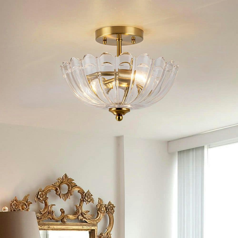 11 in. 2-Light Modern Bowl Semi-Flush Mount: $99.88 11 in. 2-Light Modern Bowl Semi-Flush Mount: $99.88
