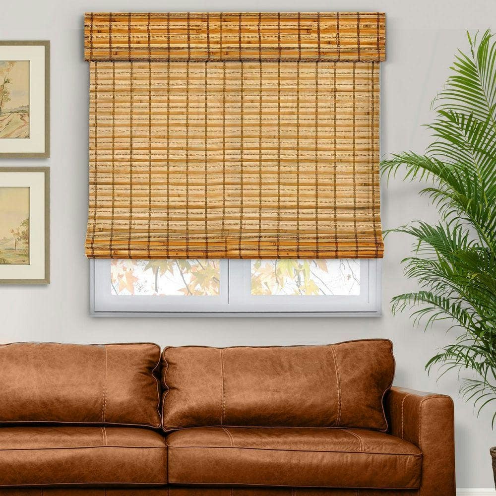 Natural Woven Cordless Bamboo Roman Shades 54 in. W x 48 in. L: $161.61 Natural Woven Cordless Bamboo Roman Shades 54 in. W x 48 in. L: $161.61