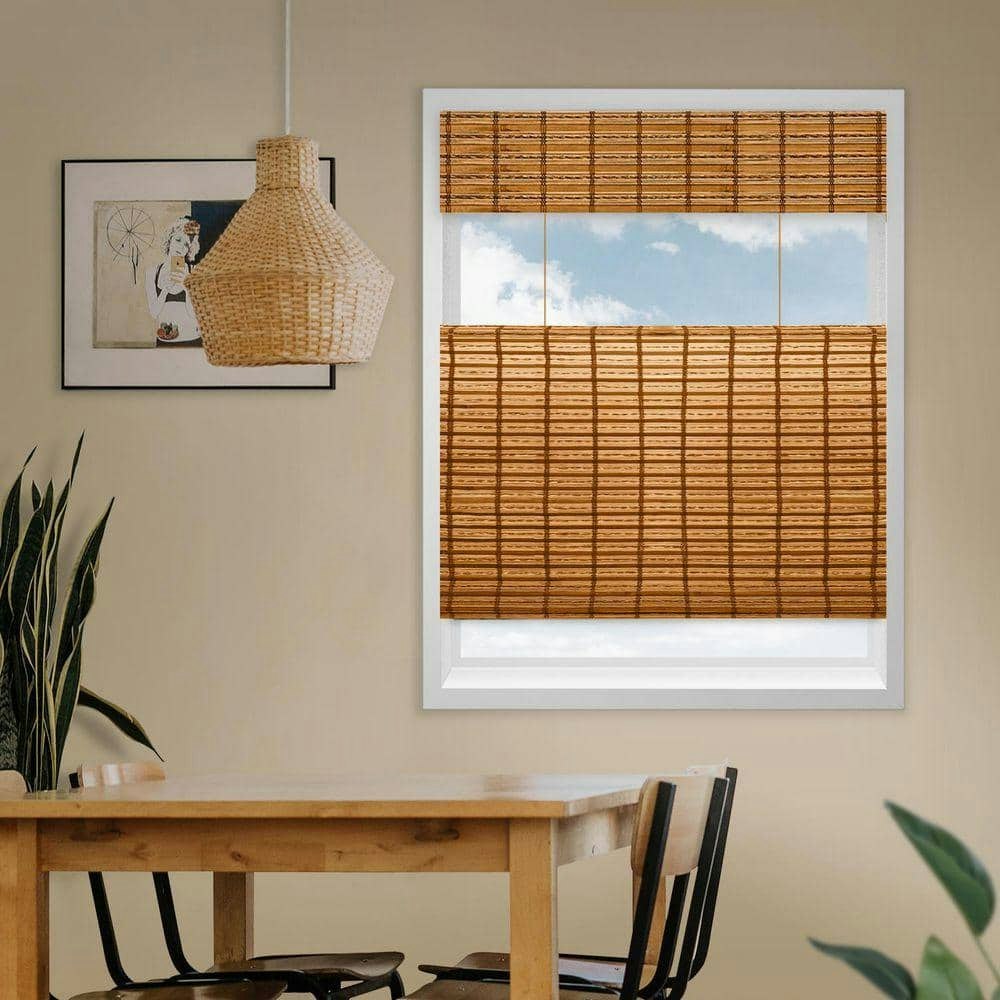 Natural Woven Cordless Bamboo Roman Shades 33 in. W x 48 in. L: $196.40