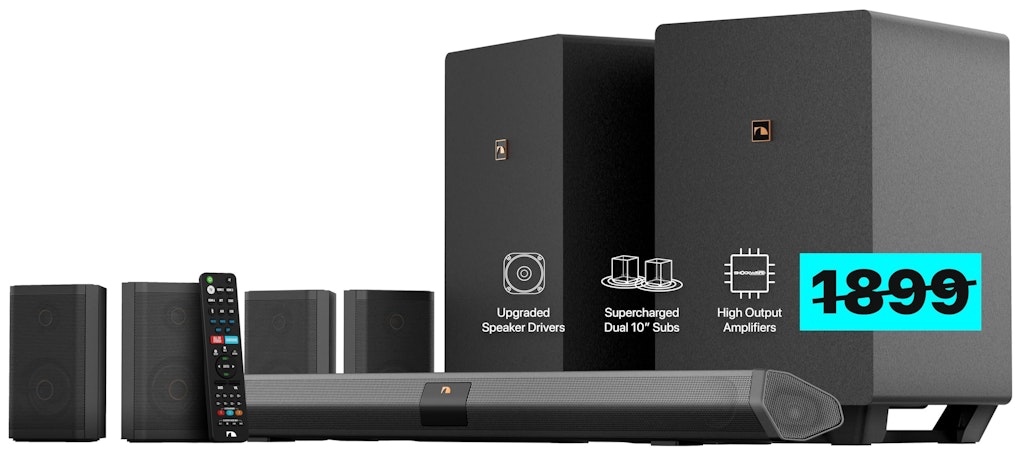 Nakamichi Shockwafe Ultra 9.2.4 Channel Soundbar System: $999 Nakamichi Shockwafe Ultra 9.2.4 Channel Soundbar System: $999
