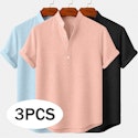 Linen Popover Shirts 3-Pack for $19 + $9 shipping