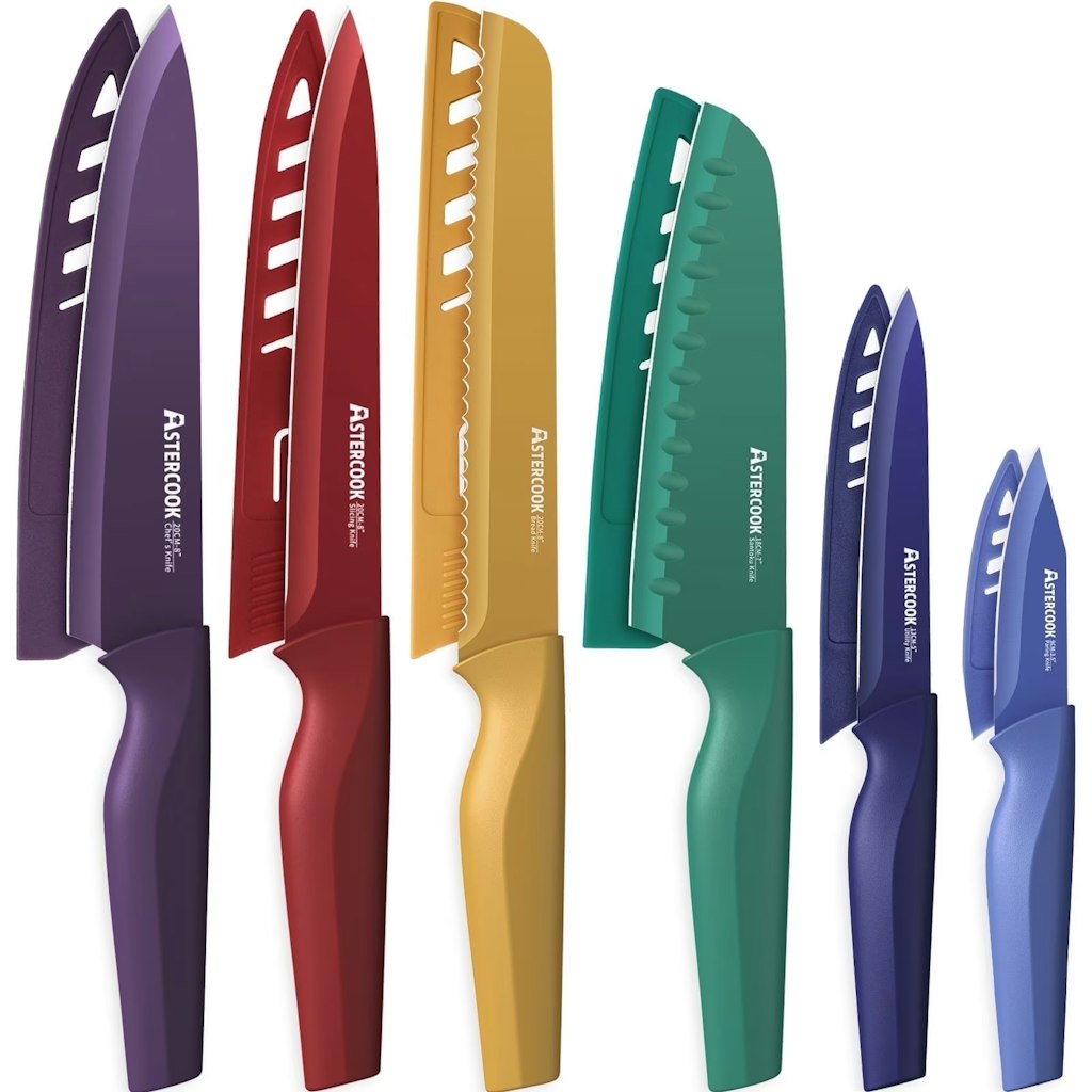 Astercook 6-Piece Color-Coded Kitchen Knife Set: $14 Astercook 6-Piece Color-Coded Kitchen Knife Set: $14