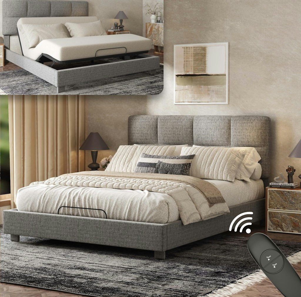 Flexispot Adjustable Queen Bed Frame w/ Upholstered Headboard: $280 Flexispot Adjustable Queen Bed Frame w/ Upholstered Headboard: $280