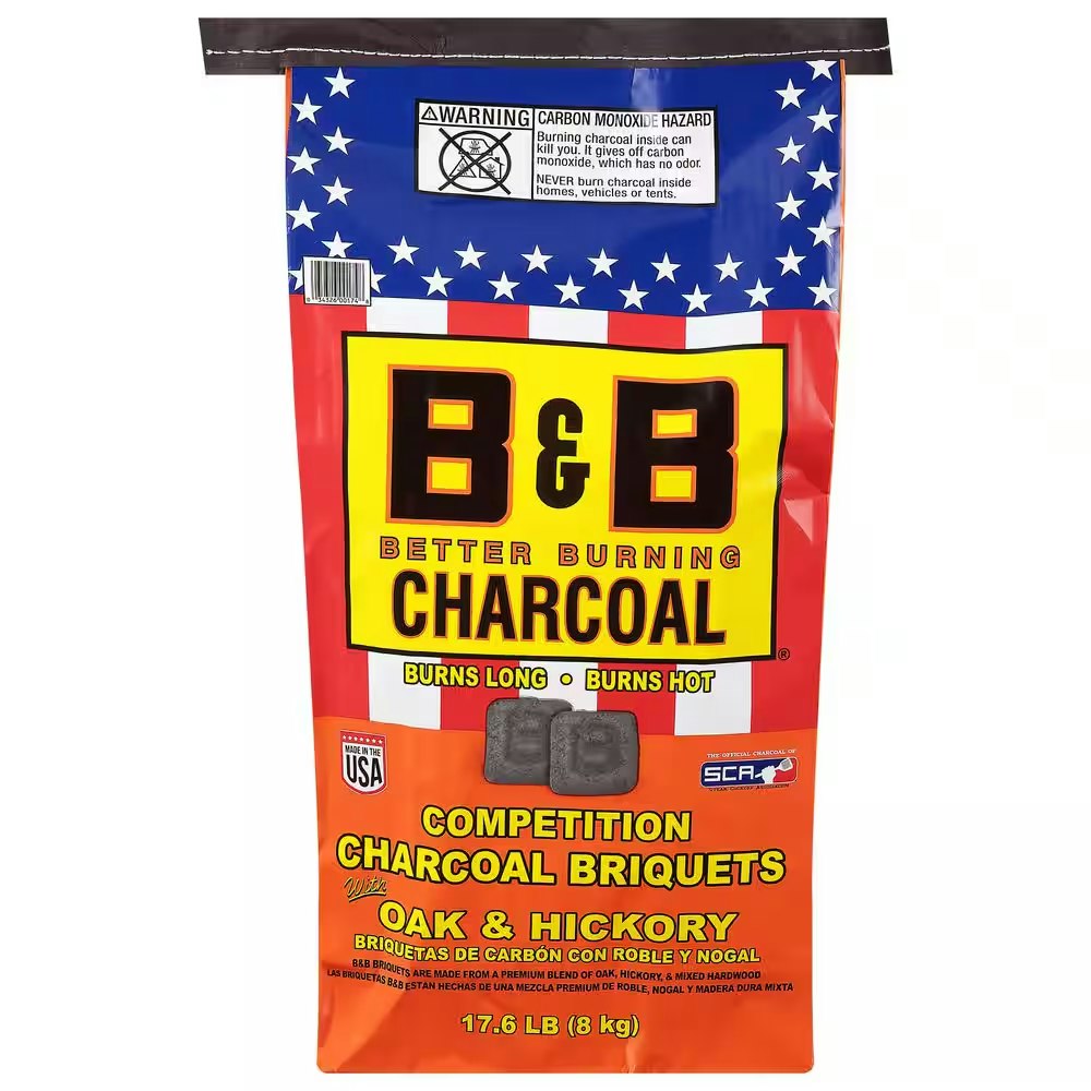 B&B Better Burning Charcoal 17.6-lb. Oak & Hickory Briquets: $9.97