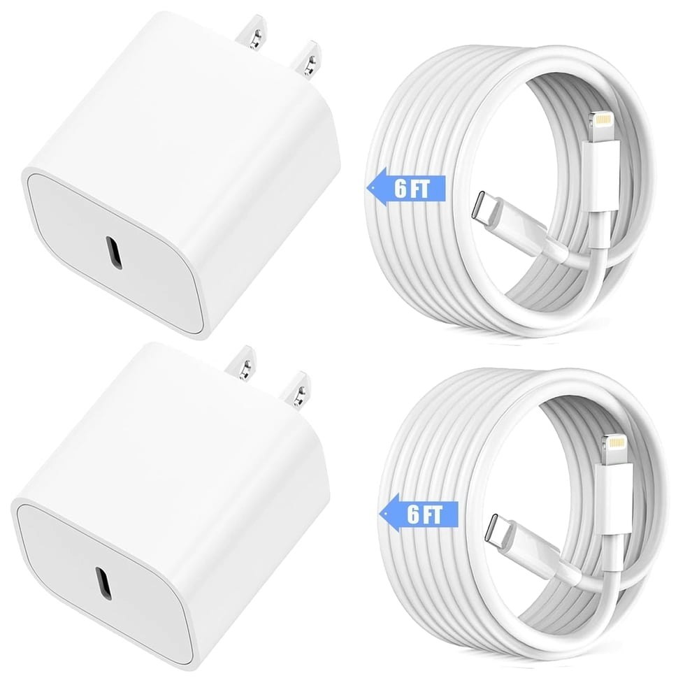 iPhone Fast Charger 2-Pack with 6-Foot Lightning Cable: $11.99