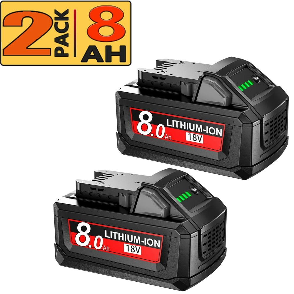 18V 8,000mAh Tool Battery Replacement 2-Pack: $44.99
