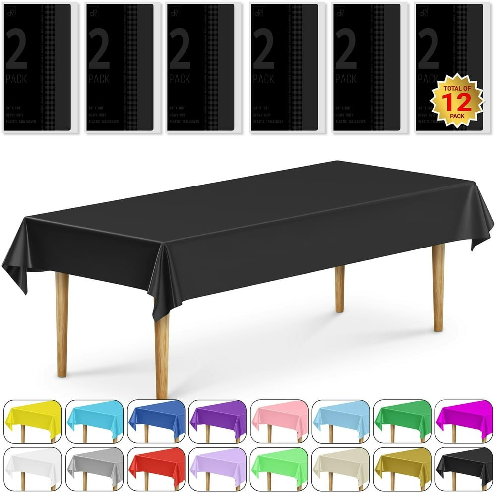 DecorRack Plastic Tablecloths 12-Pack: $18.99
