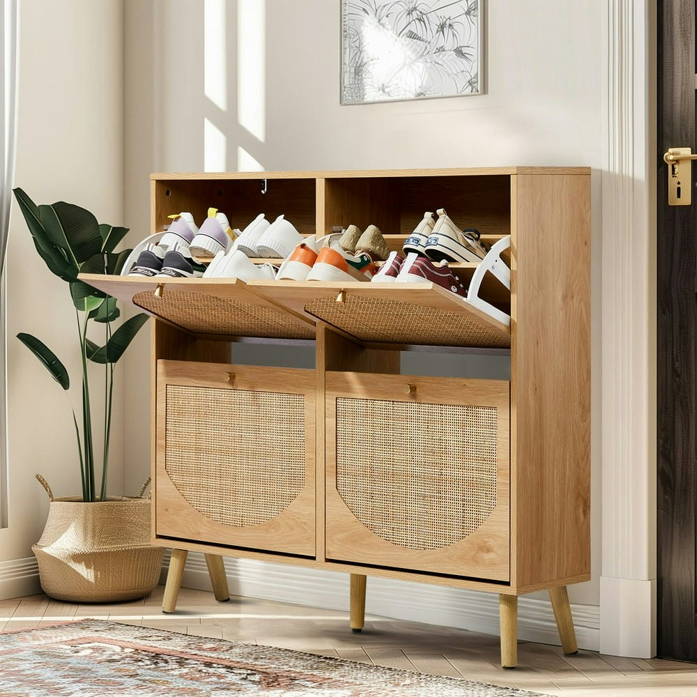 Ktaxon Rattan Shoe Cabinet 4-Drawer 24-Pair: $83.12 Ktaxon Rattan Shoe Cabinet 4-Drawer 24-Pair: $83.12