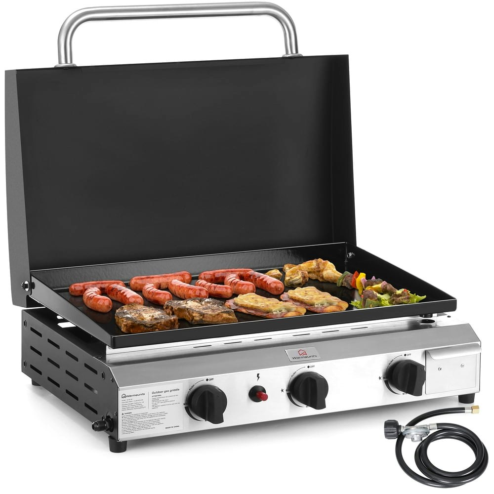 Warmounts 3-Burner 23-Inch Portable Propane Gas Griddle: $119.59 Warmounts 3-Burner 23-Inch Portable Propane Gas Griddle: $119.59