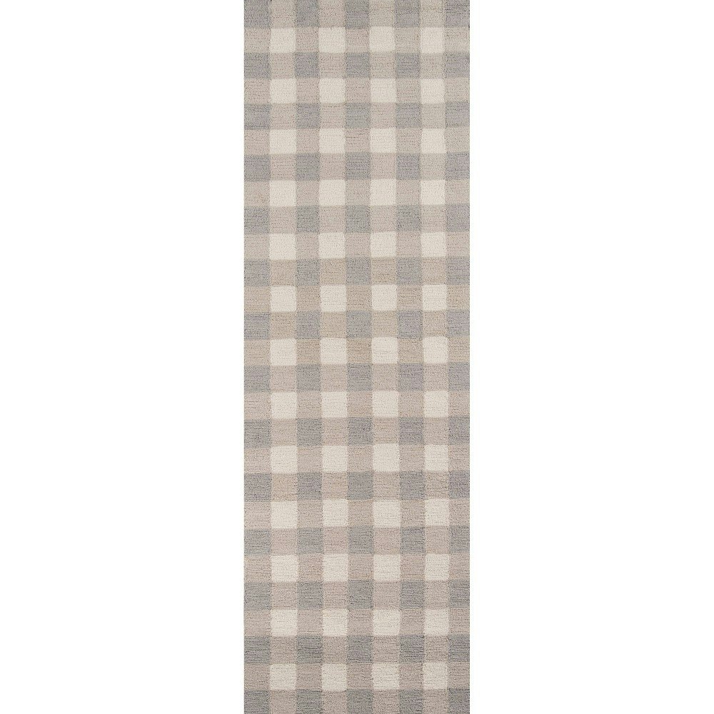 Momeni Gingham Geometric Tufted Runner 2'3" x 7'6": $196.99