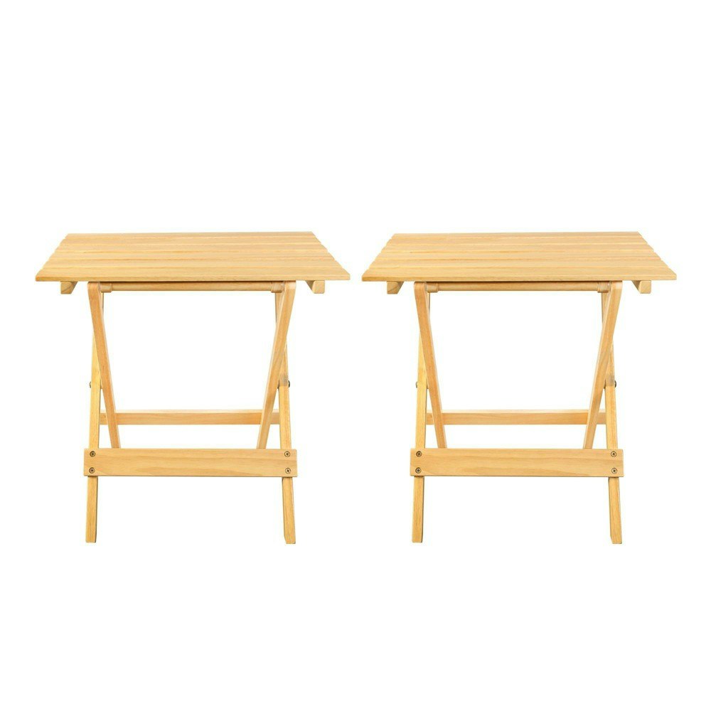 Flora Home 2pc Solid Wood Portable Folding Side Table Set: $42.99 Flora Home 2pc Solid Wood Portable Folding Side Table Set: $42.99