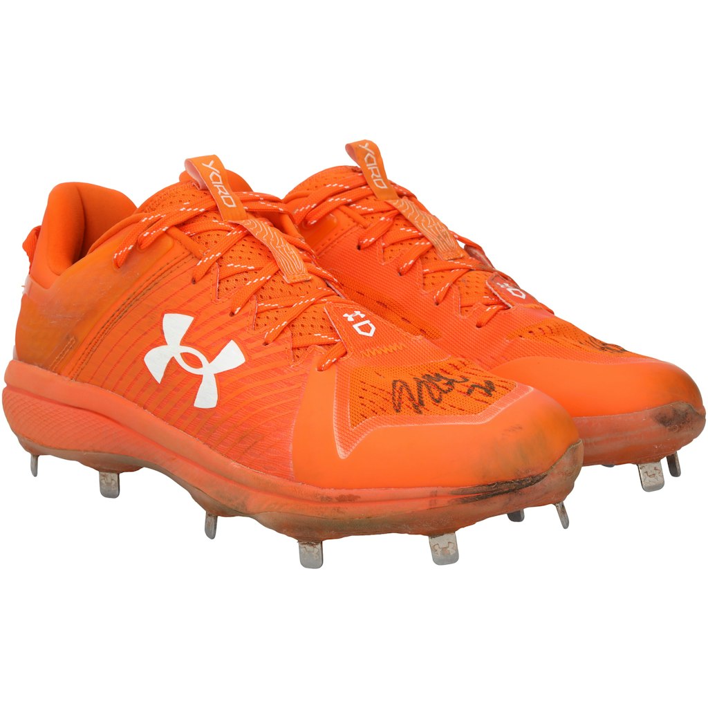 Kerry Carpenter Detroit Tigers Autographed Game-Used Orange Under Armour Cleats: $749.99 Kerry Carpenter Detroit Tigers Autographed Game-Used Orange Under Armour Cleats: $749.99