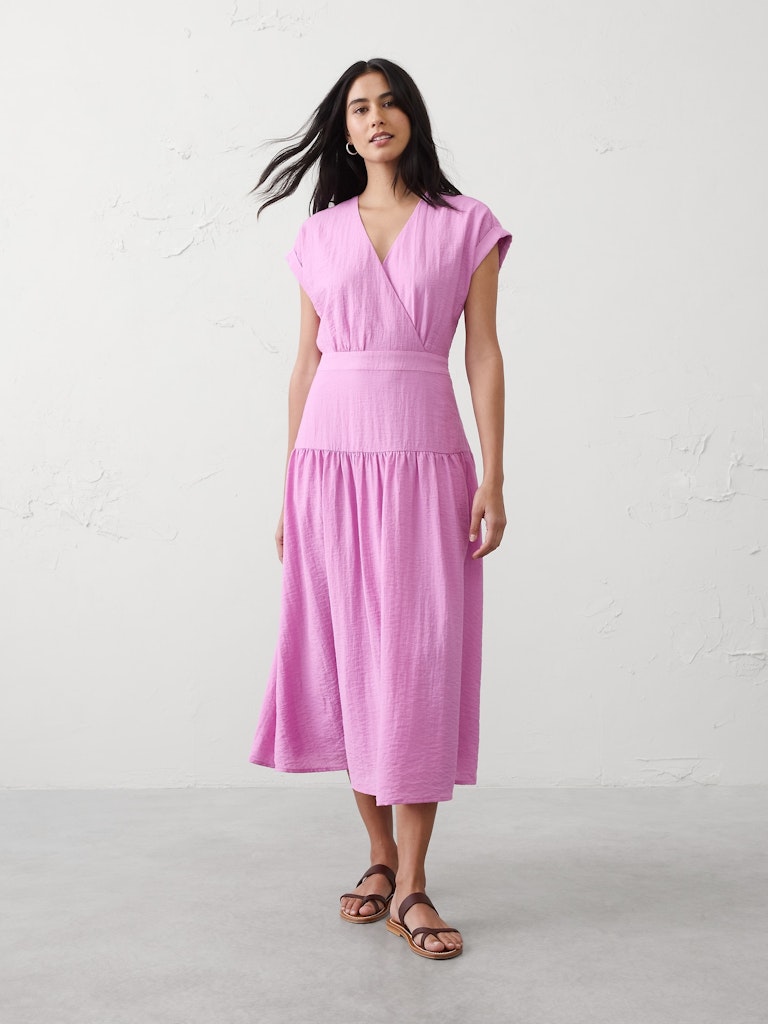 Gathered Tiered Midi Dress: $54 Gathered Tiered Midi Dress: $54
