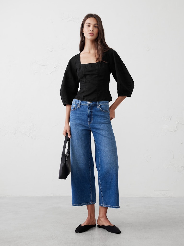 Linen-Blend Seamed Top: $46.97 Linen-Blend Seamed Top: $46.97