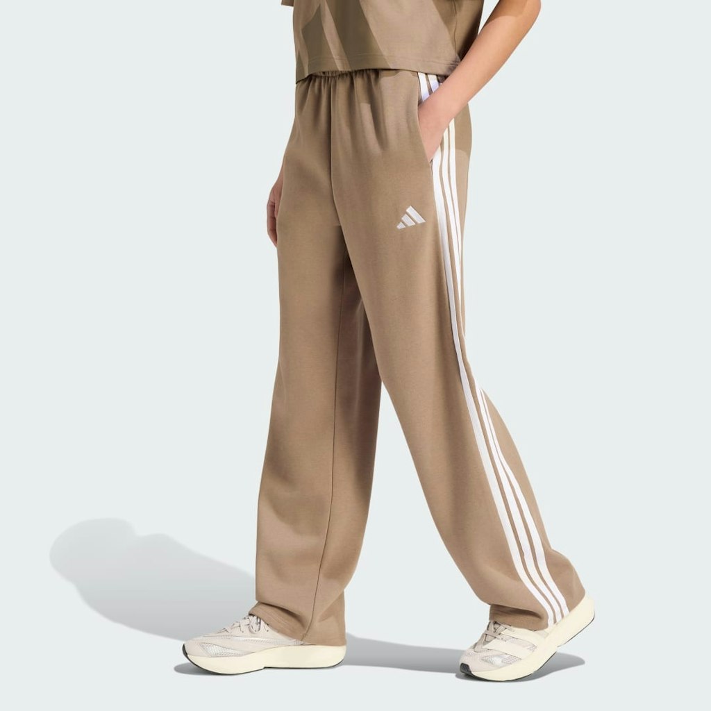 Essentials 3-Stripes Open-Hem French Terry Pants: $50 Essentials 3-Stripes Open-Hem French Terry Pants: $50
