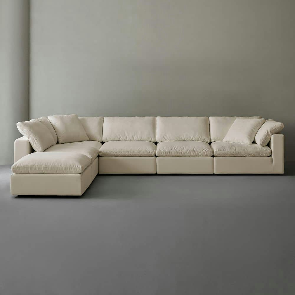 Modern 193 in. Wide L-Shaped Sectional Sofa with Ottoman: $3,666.49 Modern 193 in. Wide L-Shaped Sectional Sofa with Ottoman: $3,666.49