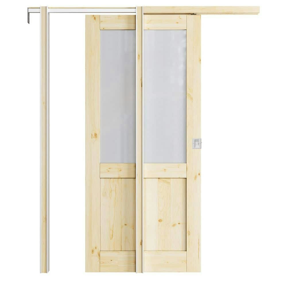 36 in. x 80 in. Half Lite Glass Sliding Pocket Door: $479.34 36 in. x 80 in. Half Lite Glass Sliding Pocket Door: $479.34