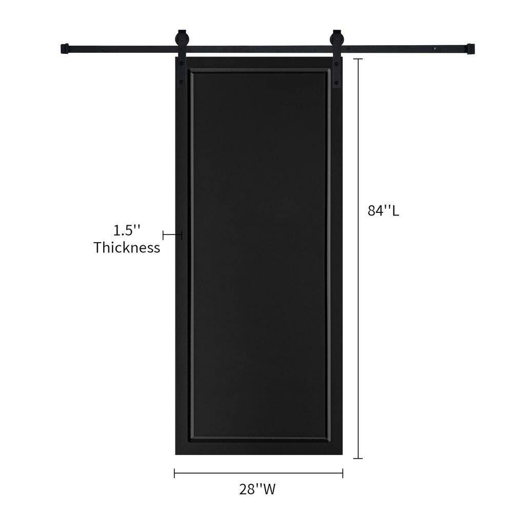 Modern Shaker 28 in. x 84 in. Black Barn Sliding Door: $630 Modern Shaker 28 in. x 84 in. Black Barn Sliding Door: $630