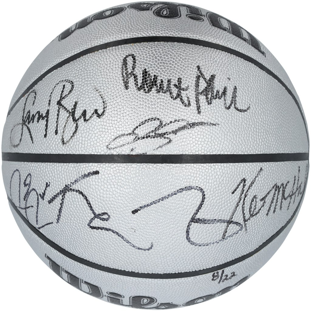 Boston Celtics Legends Autographed Wilson 75th Anniversary Platinum Basketball: $1,799.99