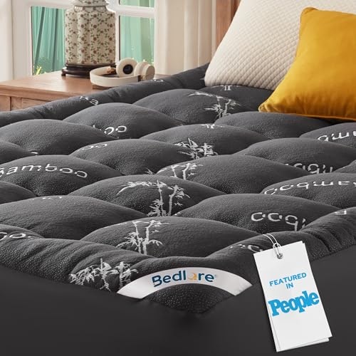 Bedlore Queen Bamboo Viscose Mattress Topper Pillow Top Pad: $37.98